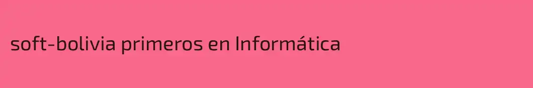 soft-bolivia primeros en Informática